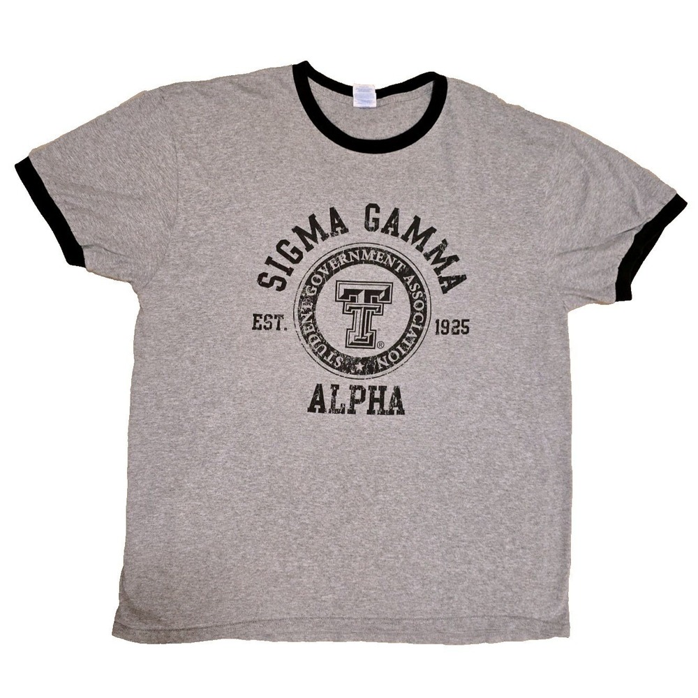 Texas Tech University T-Shirt XL Gray Ringer Student Government Association SGA